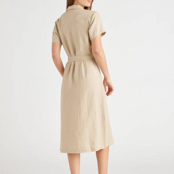 Quince 100% European Linen Button Front Dress - Picture 3 of 5